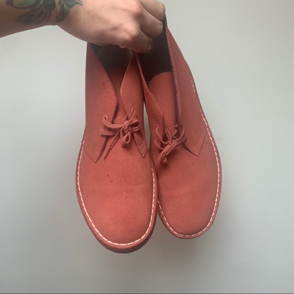 COPY - COPY - Size 10.5 | Men’s Clark’s Salmon Red Desert Shoes - Picture 3 of 13